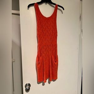 Beautiful orange color Free People summer dress Very light & cute with pockets